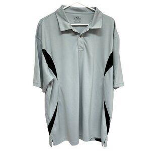PGA Tour Golf Polo Shirt Men’s Plus Size 2xl Xxl Gray Black Outdoors Casual Trav